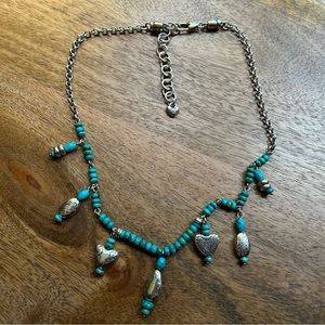 Brighton Turquoise and Silver Heart Necklace